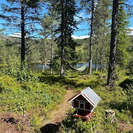 Hytta På øyfjell Med Badestamp